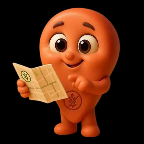 GlutenFreeMap mascot — a friendly character representing celiac-safe dining